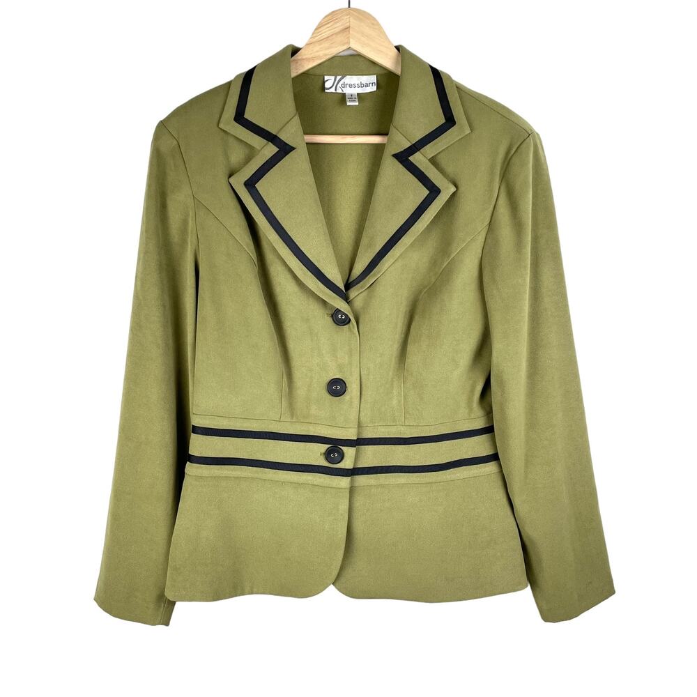90s Vintage Green Vegan Suede Pointed Collar Cinched Waist Blazer Jacket Size S